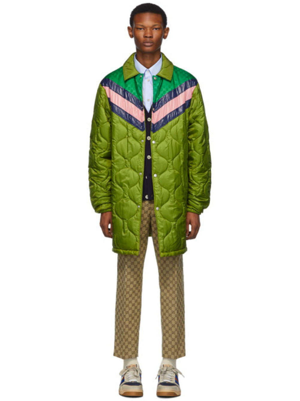 Gucci Green Quilted GG Coat by Gucci