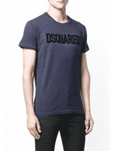 Load image into Gallery viewer, Dsquared2 Velvet Logo Navy T-Shirt
